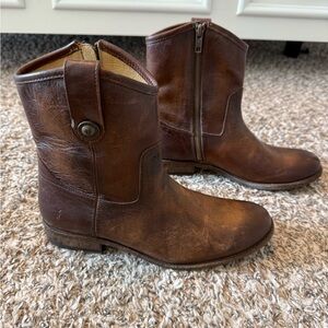 Frye Melissa Brown Leather Riding Boots